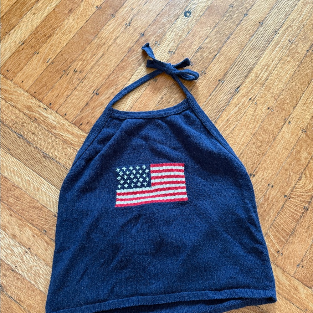 Cutest American flag navy halter top